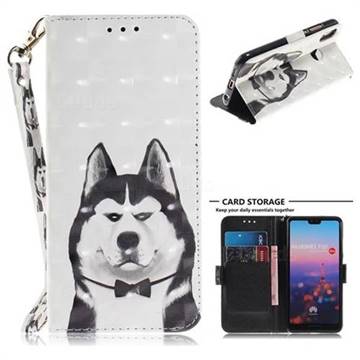 Husky Dog 3D Painted Leather Wallet Phone Case for Huawei P20