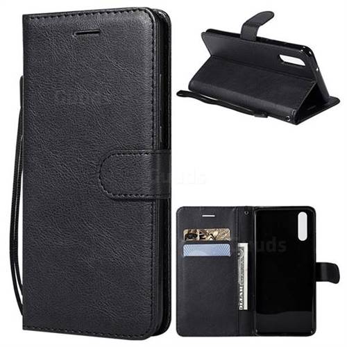 Retro Greek Classic Smooth PU Leather Wallet Phone Case for Huawei P20 - Black