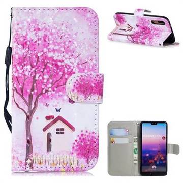 Tree House 3D Painted Leather Wallet Phone Case for Huawei P20