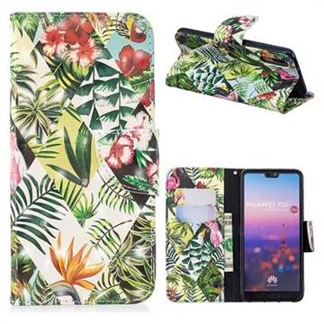 Banana Leaf 3D Painted Leather Wallet Phone Case for Huawei P20