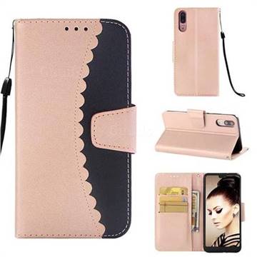 Lace Stitching Mobile Phone Case for Huawei P20 - Black