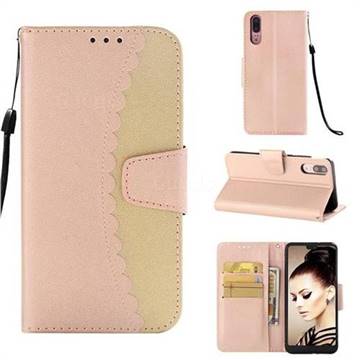 Lace Stitching Mobile Phone Case for Huawei P20 - Golden