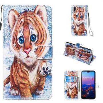 Baby Tiger Smooth Leather Phone Wallet Case for Huawei P20
