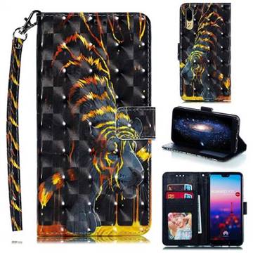 Tiger Totem 3D Painted Leather Phone Wallet Case for Huawei P20
