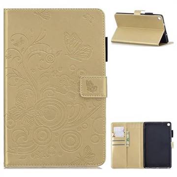 Intricate Embossing Butterfly Circle Leather Wallet Case for Samsung Galaxy Tab A 8.0 2019 P200 (Tab A Plus 8) - Champagne