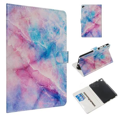Blue Pink Marble Smooth Leather Tablet Wallet Case for Samsung Galaxy Tab A 8.0 2019 P200 (Tab A Plus 8)