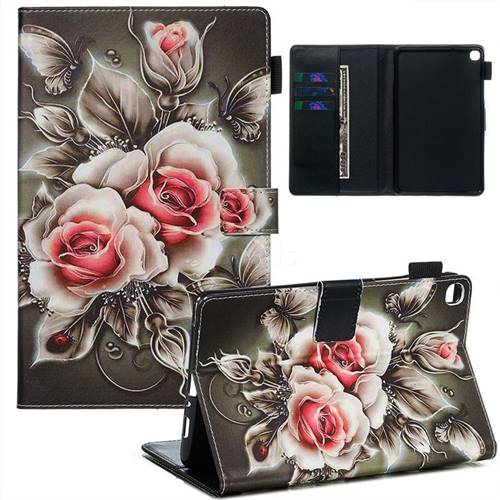 Black Rose Matte Leather Wallet Tablet Case for Samsung Galaxy Tab A 8.0 2019 P200 (Tab A Plus 8)