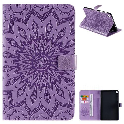 Embossing Sunflower Leather Flip Cover for Samsung Galaxy Tab A 8.0 2019 P200 (Tab A Plus 8) - Purple