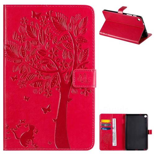 Embossing Butterfly Tree Leather Flip Cover for Samsung Galaxy Tab A 8.0 2019 P200 (Tab A Plus 8) - Rose