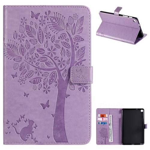 Embossing Butterfly Tree Leather Flip Cover for Samsung Galaxy Tab A 8.0 2019 P200 (Tab A Plus 8) - Purple