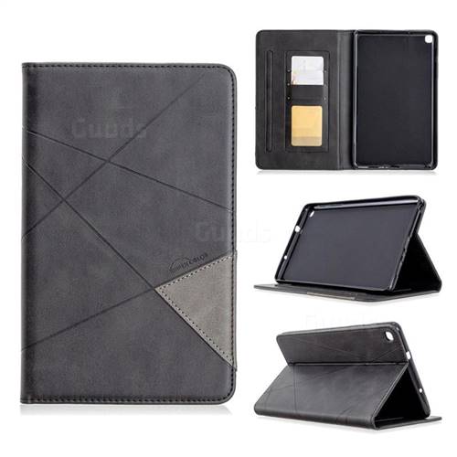 Binfen Color Prismatic Slim Magnetic Sucking Stitching Wallet Flip Cover for Samsung Galaxy Tab A 8.0 2019 P200 (Tab A Plus 8) - Black