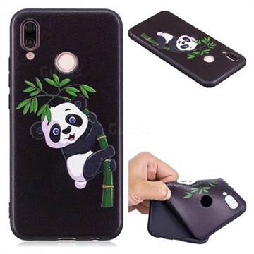 Bamboo Panda 3D Embossed Relief Black Soft Back Cover for Huawei P20 Lite