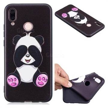Lovely Panda 3D Embossed Relief Black Soft Back Cover for Huawei P20 Lite
