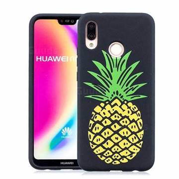 Big Pineapple 3D Embossed Relief Black Soft Back Cover for Huawei P20 Lite