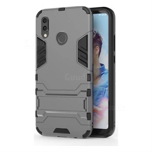 Armor Premium Tactical Grip Kickstand Shockproof Dual Layer Rugged Hard Cover for Huawei P20 Lite - Gray