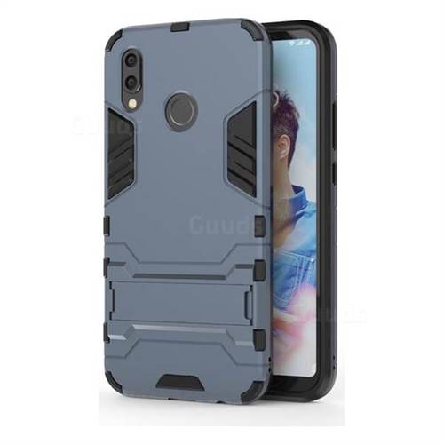 Armor Premium Tactical Grip Kickstand Shockproof Dual Layer Rugged Hard Cover for Huawei P20 Lite - Navy