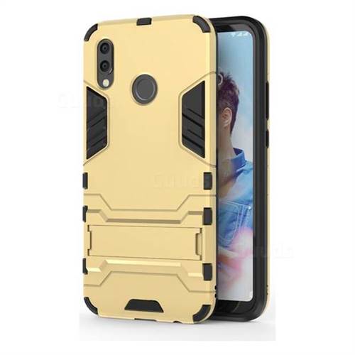 Armor Premium Tactical Grip Kickstand Shockproof Dual Layer Rugged Hard Cover for Huawei P20 Lite - Golden