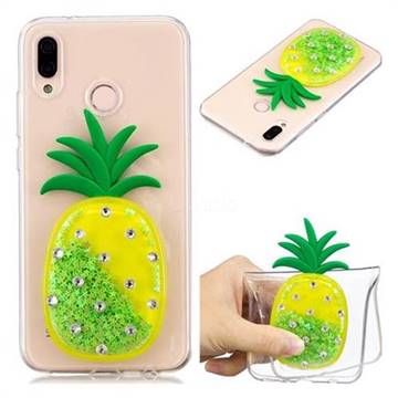 Green Pineapple Liquid Quicksand Soft 3D Cartoon Case for Huawei P20 Lite