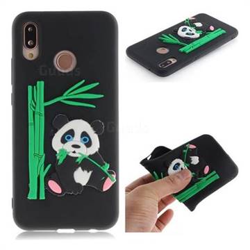 Panda Eating Bamboo Soft 3D Silicone Case for Huawei P20 Lite - Black
