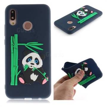 Panda Eating Bamboo Soft 3D Silicone Case for Huawei P20 Lite - Dark Blue