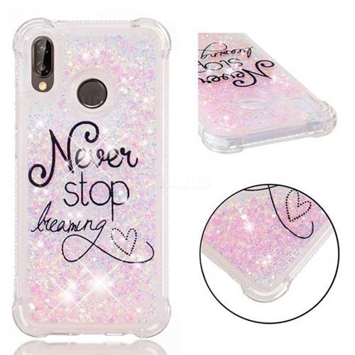 Never Stop Dreaming Dynamic Liquid Glitter Sand Quicksand Star TPU Case for Huawei P20 Lite