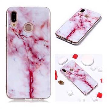 Red Grain Soft TPU Marble Pattern Phone Case for Huawei P20 Lite