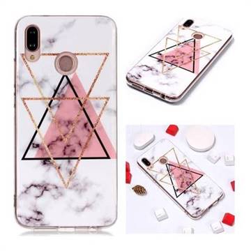 Inverted Triangle Powder Soft TPU Marble Pattern Phone Case for Huawei P20 Lite
