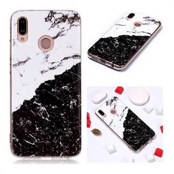 Black and White Soft TPU Marble Pattern Phone Case for Huawei P20 Lite