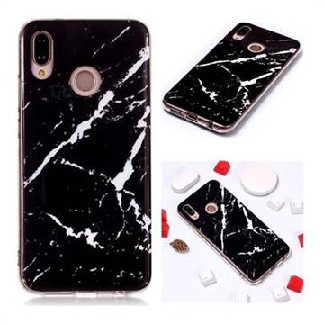 Black Rough white Soft TPU Marble Pattern Phone Case for Huawei P20 Lite