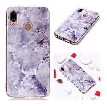 Light Gray Soft TPU Marble Pattern Phone Case for Huawei P20 Lite