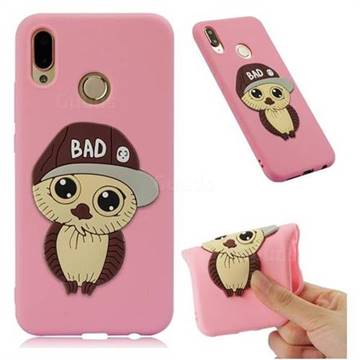 Bad Boy Owl Soft 3D Silicone Case for Huawei P20 Lite - Pink