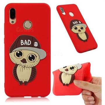 Bad Boy Owl Soft 3D Silicone Case for Huawei P20 Lite - Red