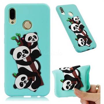 Panda Bamboo Soft 3D Silicone Case for Huawei P20 Lite - Sky Blue
