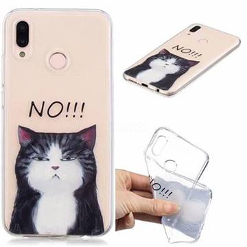 Cat Say No Clear Varnish Soft Phone Back Cover for Huawei P20 Lite