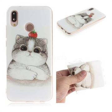 Cute Tomato Cat IMD Soft TPU Cell Phone Back Cover for Huawei P20 Lite