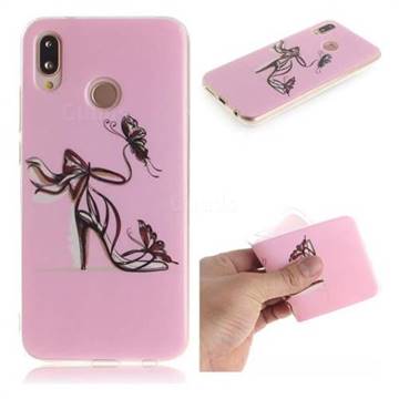 Butterfly High Heels IMD Soft TPU Cell Phone Back Cover for Huawei P20 Lite