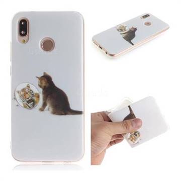 Cat and Tiger IMD Soft TPU Cell Phone Back Cover for Huawei P20 Lite