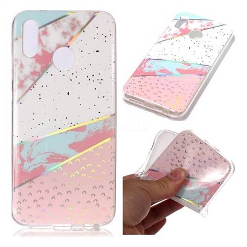 Matching Color Marble Pattern Bright Color Laser Soft TPU Case for Huawei P20 Lite