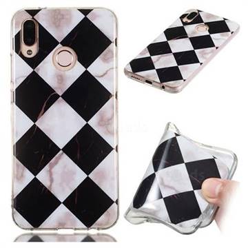 Black and White Matching Soft TPU Marble Pattern Phone Case for Huawei P20 Lite