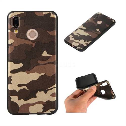 Camouflage Soft TPU Back Cover for Huawei P20 Lite - Gold Coffee