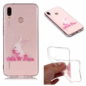 Cherry Blossom Rabbit Super Clear Soft TPU Back Cover for Huawei P20 Lite