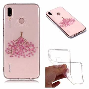 Cherry Plum Flower Super Clear Soft TPU Back Cover for Huawei P20 Lite