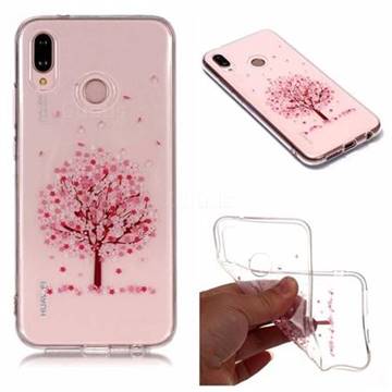 Cherry Flower Tree Super Clear Soft TPU Back Cover for Huawei P20 Lite