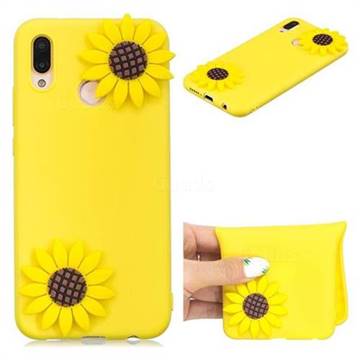Yellow Sunflower Soft 3D Silicone Case for Huawei P20 Lite