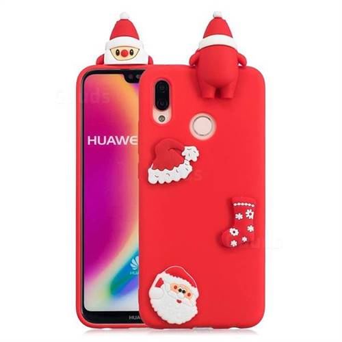 Red Santa Claus Christmas Xmax Soft 3D Silicone Case for Huawei P20 Lite