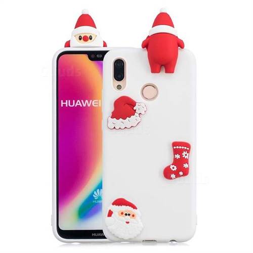 White Santa Claus Christmas Xmax Soft 3D Silicone Case for Huawei P20 Lite
