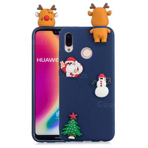 Navy Elk Christmas Xmax Soft 3D Silicone Case for Huawei P20 Lite