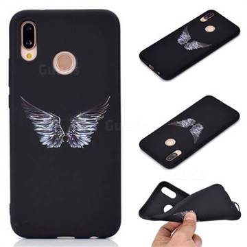 Wings Chalk Drawing Matte Black TPU Phone Cover for Huawei P20 Lite