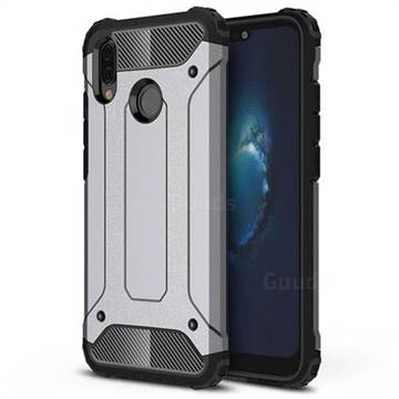 King Kong Armor Premium Shockproof Dual Layer Rugged Hard Cover for Huawei P20 Lite - Silver Grey