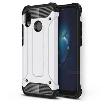 King Kong Armor Premium Shockproof Dual Layer Rugged Hard Cover for Huawei P20 Lite - White